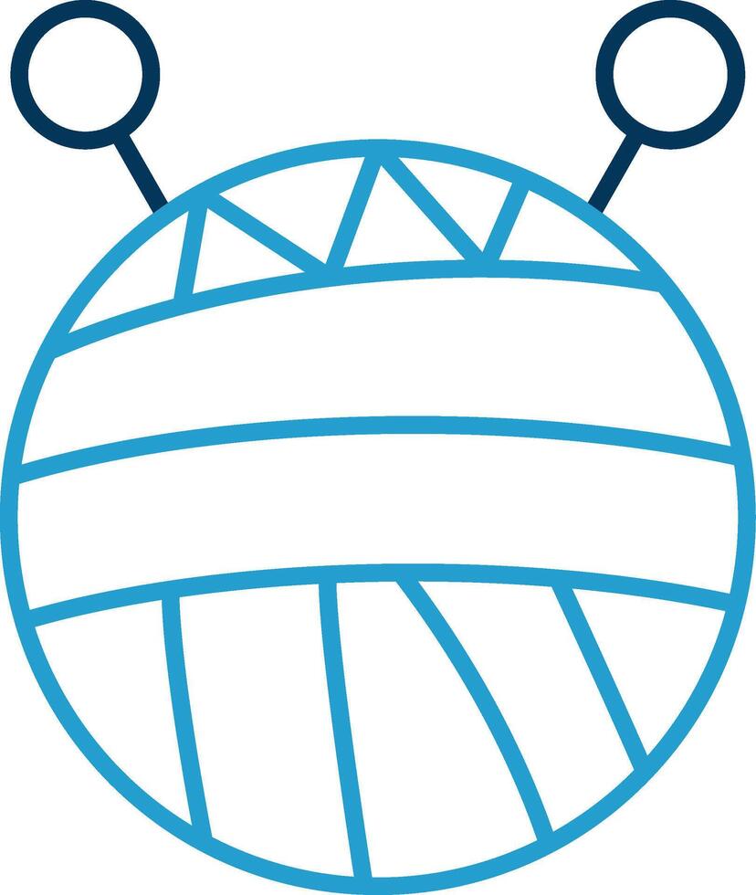 Wool Line Blue Two Color Icon vector