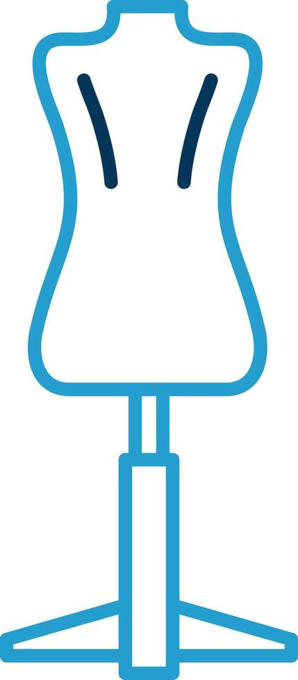 Mannequin Line Blue Two Color Icon vector