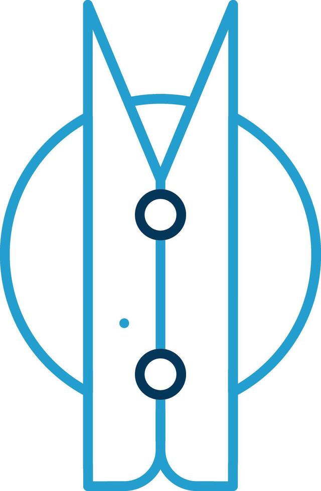 Clothes Peg Line Blue Two Color Icon vector