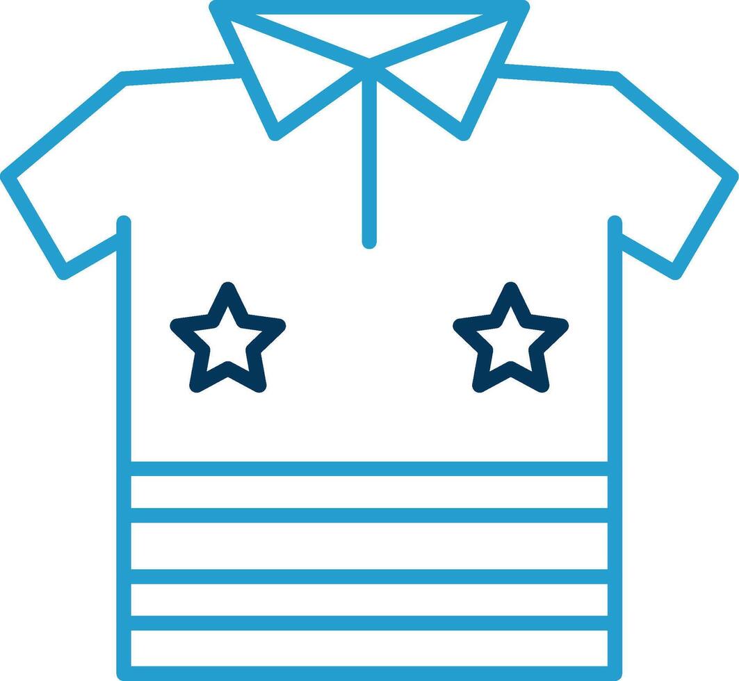 Shirt Line Blue Two Color Icon vector