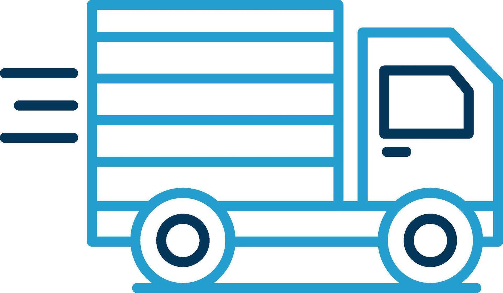 Cargo Truck Line Blue Two Color Icon vector