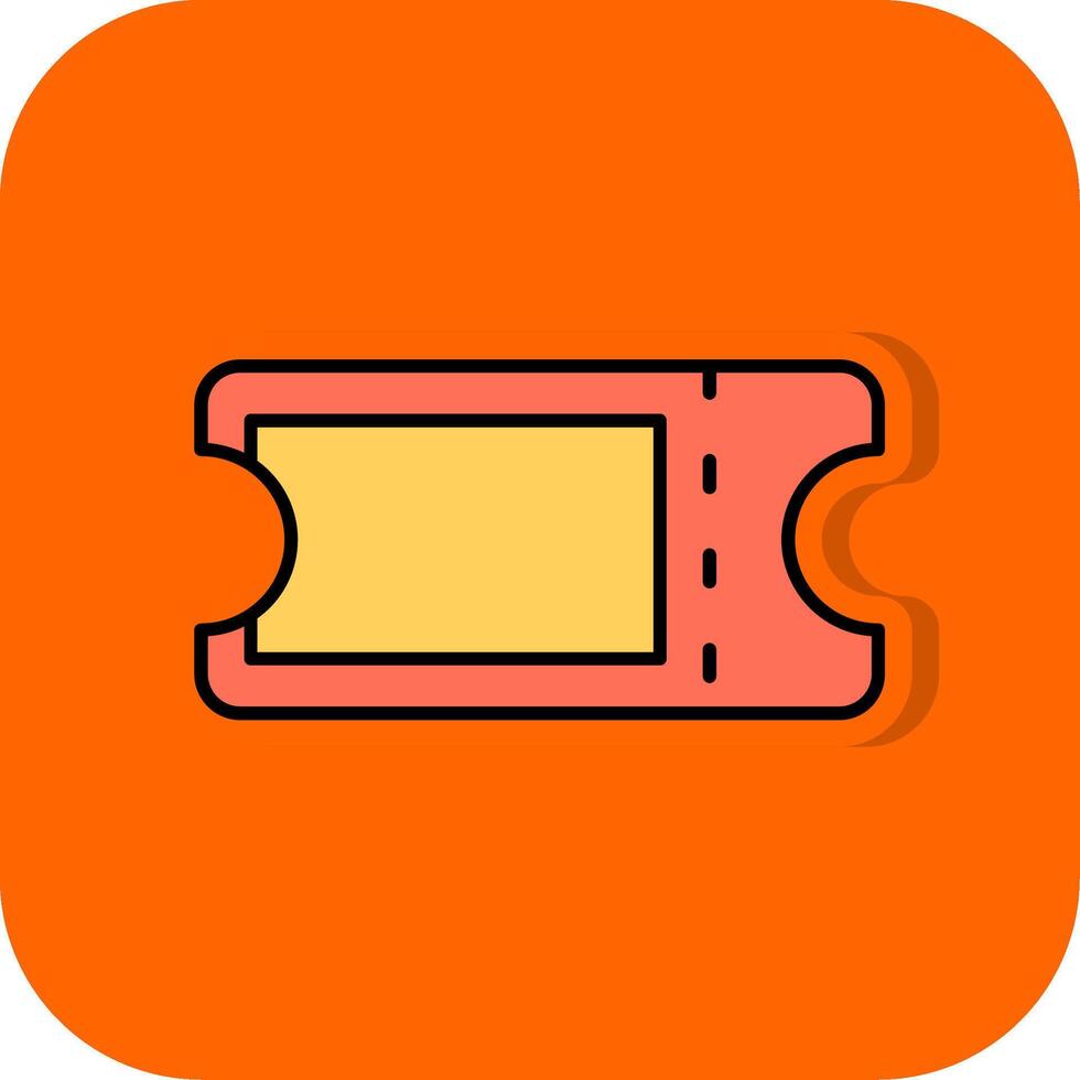 Ticket Filled Orange background Icon vector