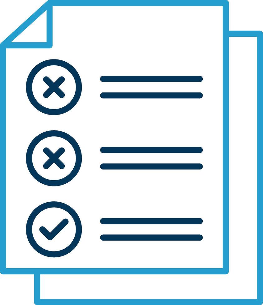 Check List Line Blue Two Color Icon vector