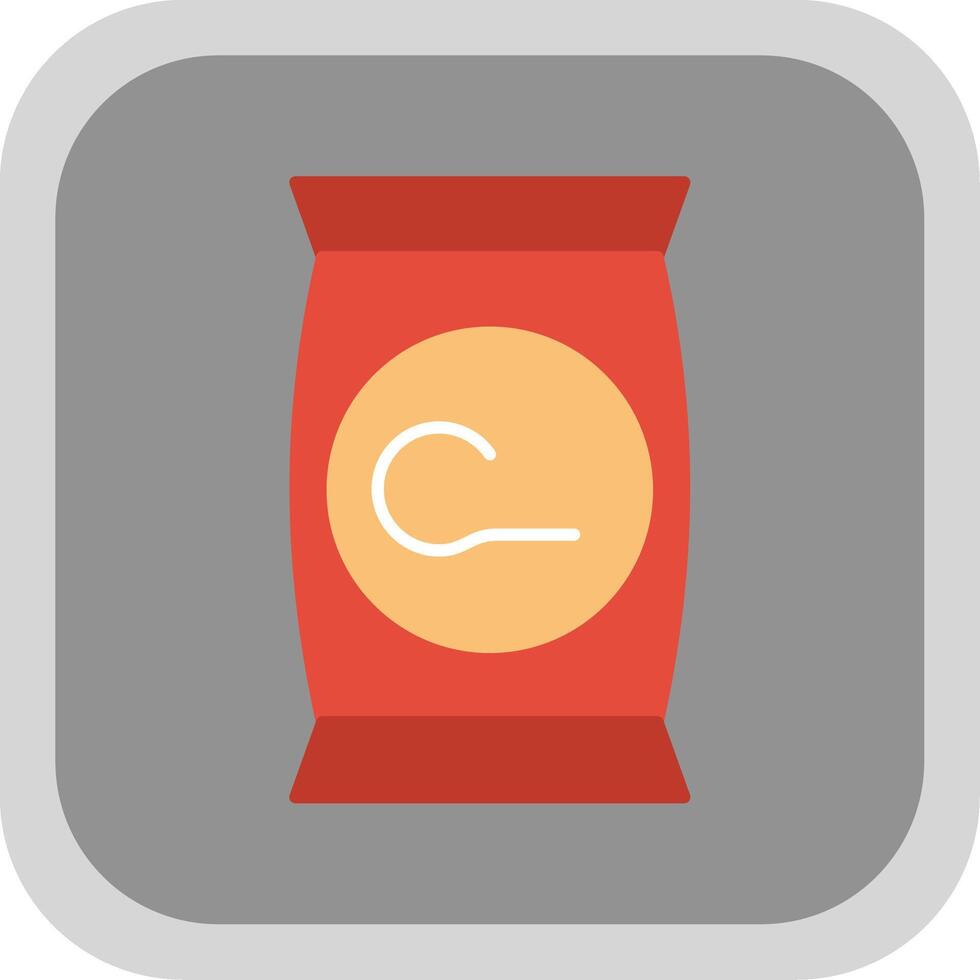 Crisps Flat Round Corner Icon vector