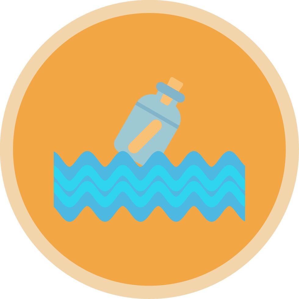 Message In A Bottle Flat Multi Circle Icon vector