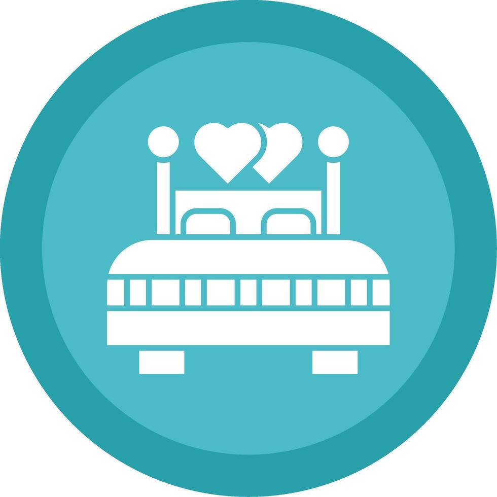 Double Bed Glyph Multi Circle Icon vector