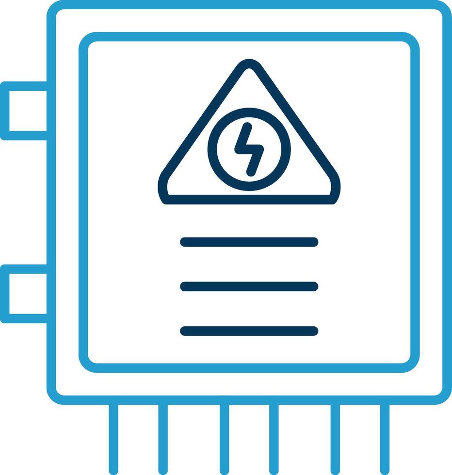 Fuse Box Line Blue Two Color Icon vector