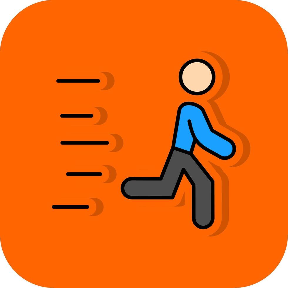 Runner Filled Orange background Icon vector