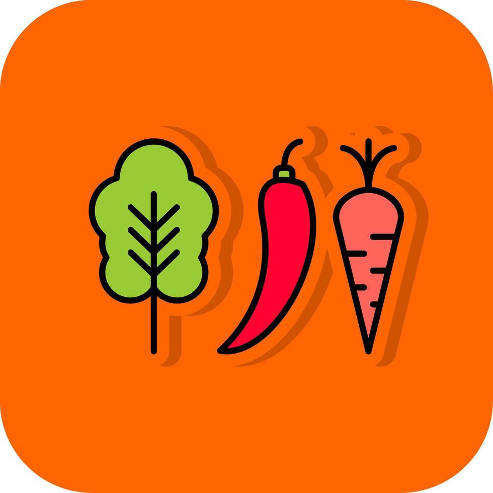 vegetales lleno naranja antecedentes icono vector