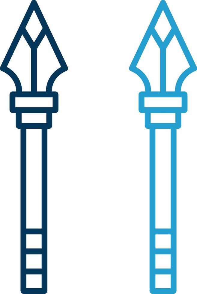 Spear Line Blue Two Color Icon vector