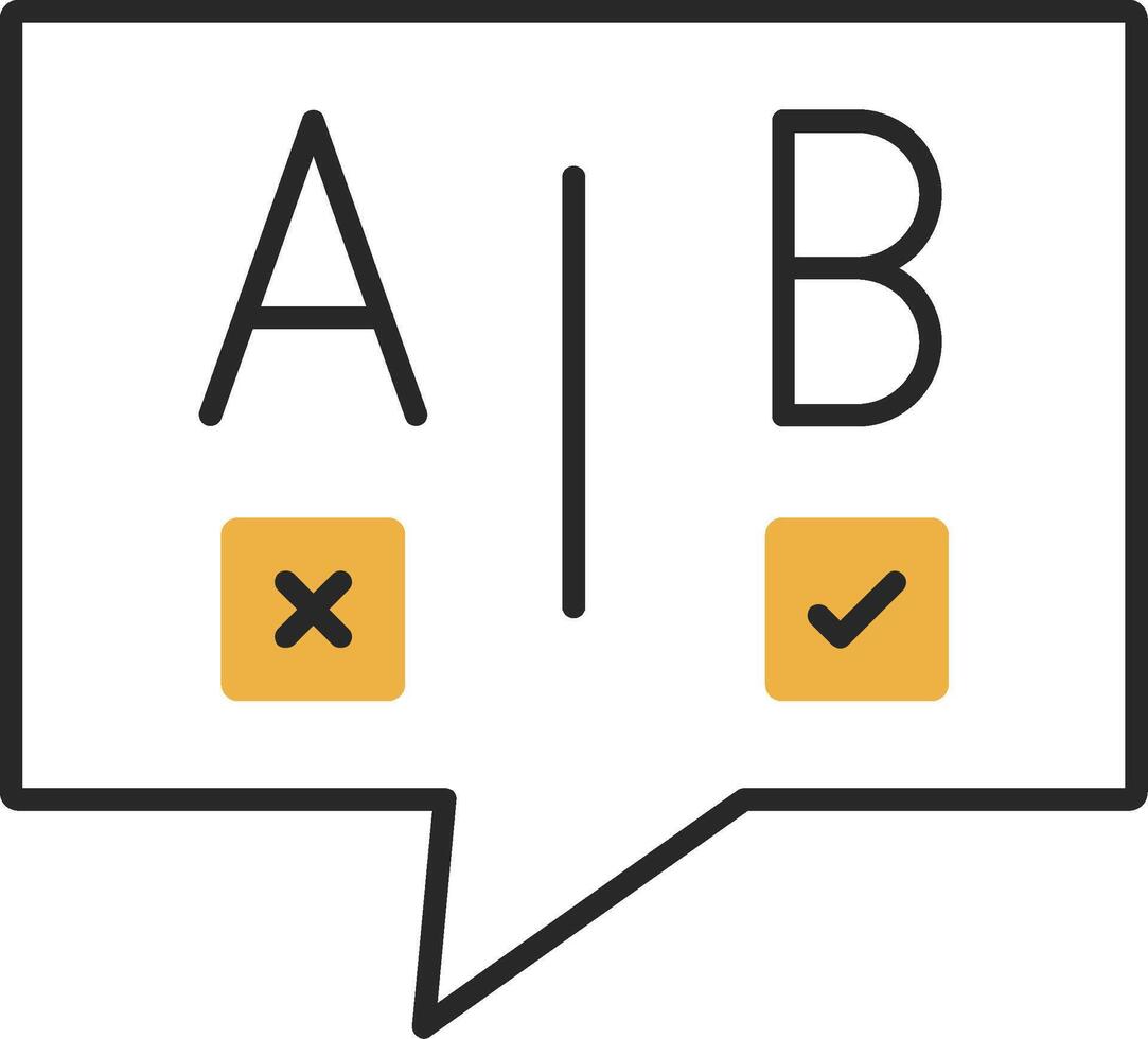 Ab Testing Skined Filled Icon vector