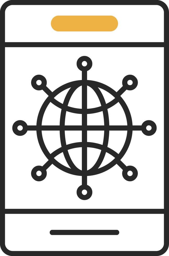 Internet Skined Filled Icon vector