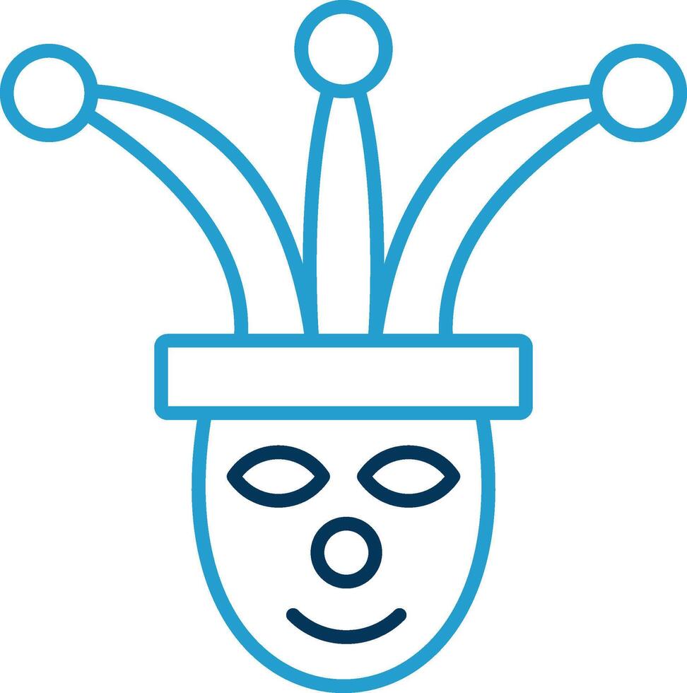 Jester Line Blue Two Color Icon vector