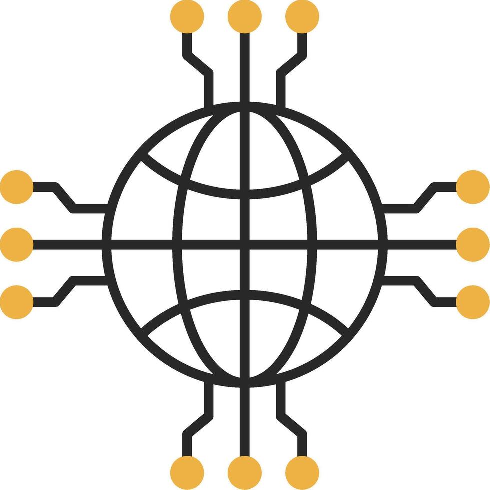 Network Skined Filled Icon vector