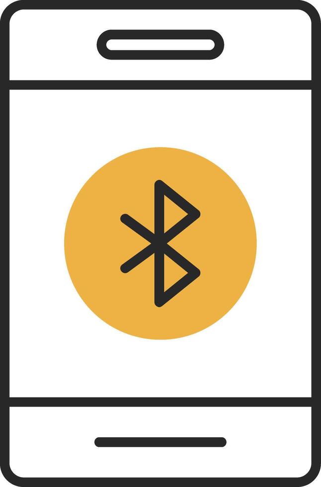 Bluetooth Skined Filled Icon vector