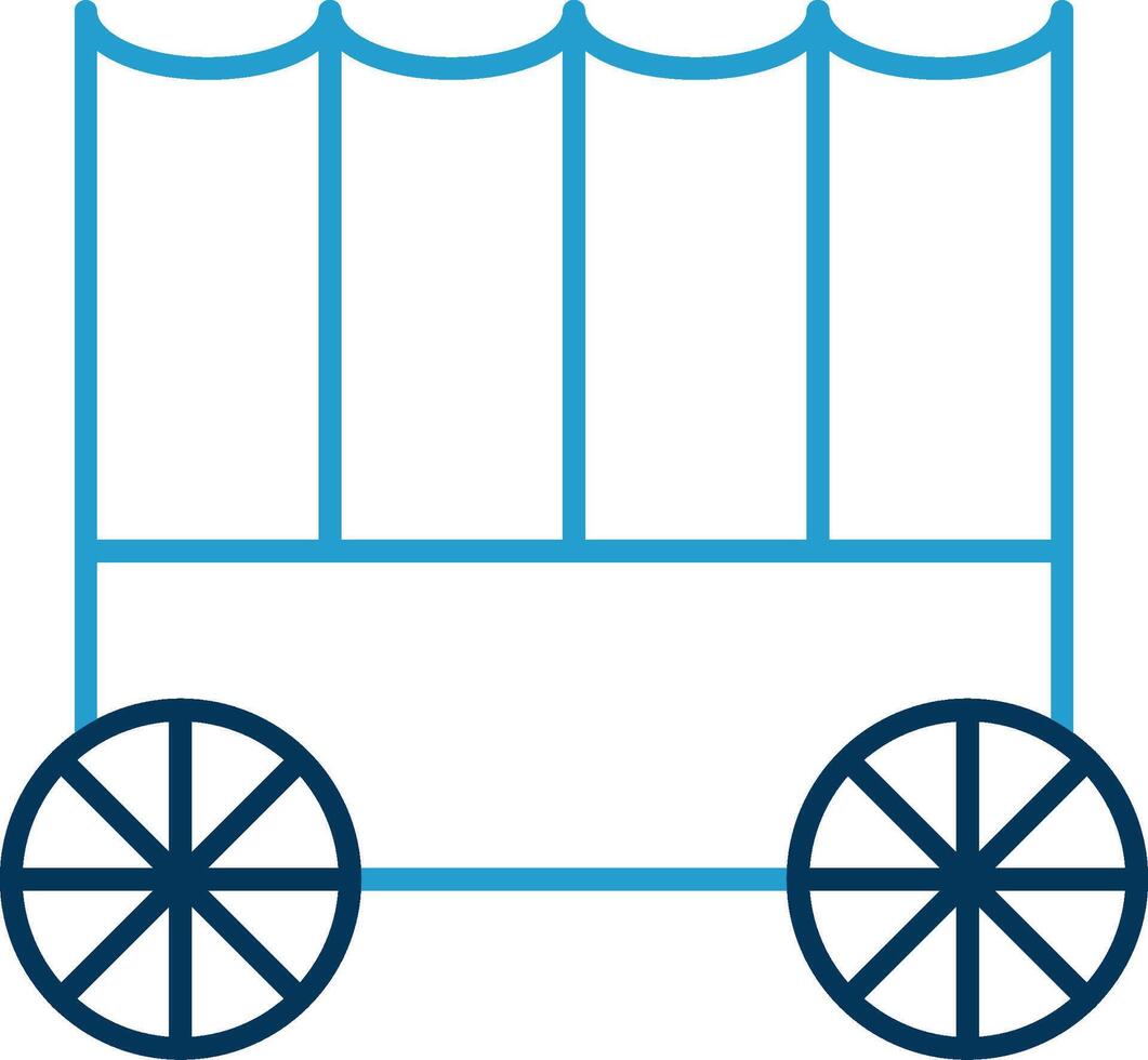 Carriage Line Blue Two Color Icon vector