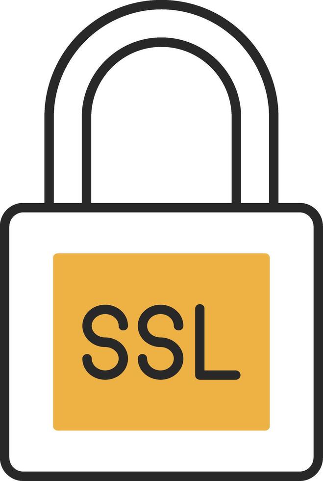 SSL Skined Filled Icon vector