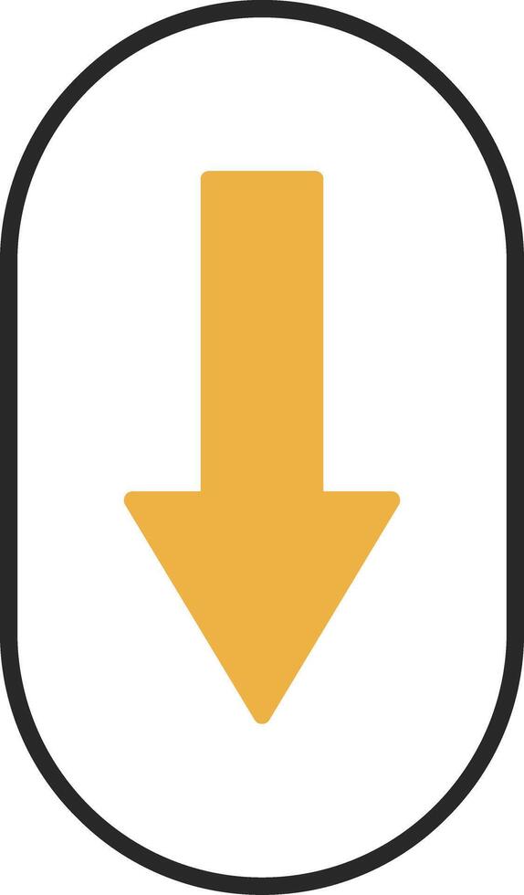 Scroll Down Skined Filled Icon vector