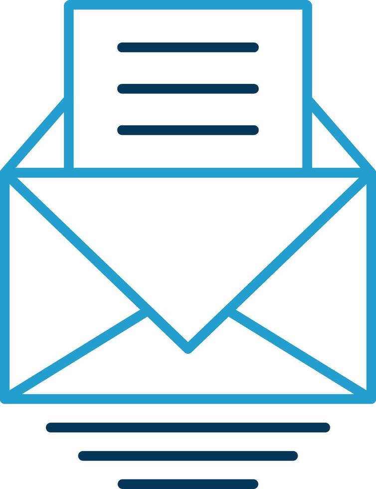 Letter Line Blue Two Color Icon vector