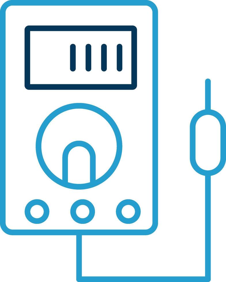 Voltmeter Line Blue Two Color Icon vector