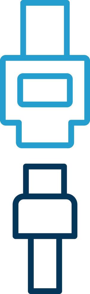 Seat Belt Line Blue Two Color Icon vector