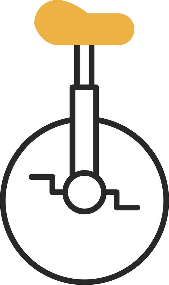 Monocycle Skined Filled Icon vector