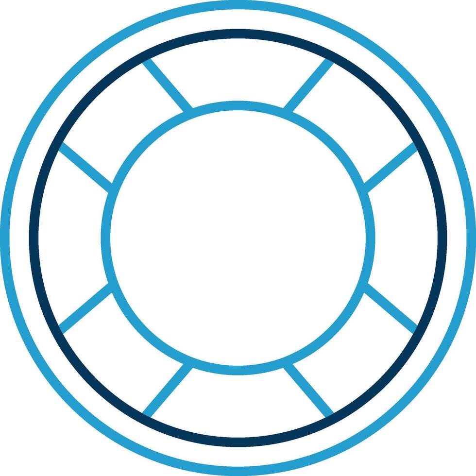 Lifebuoy Line Blue Two Color Icon vector