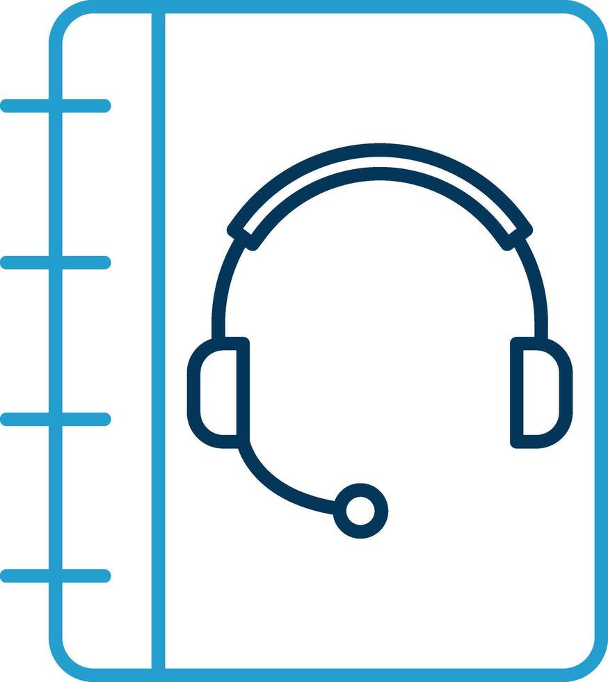 Notebook Support Line Blue Two Color Icon vector