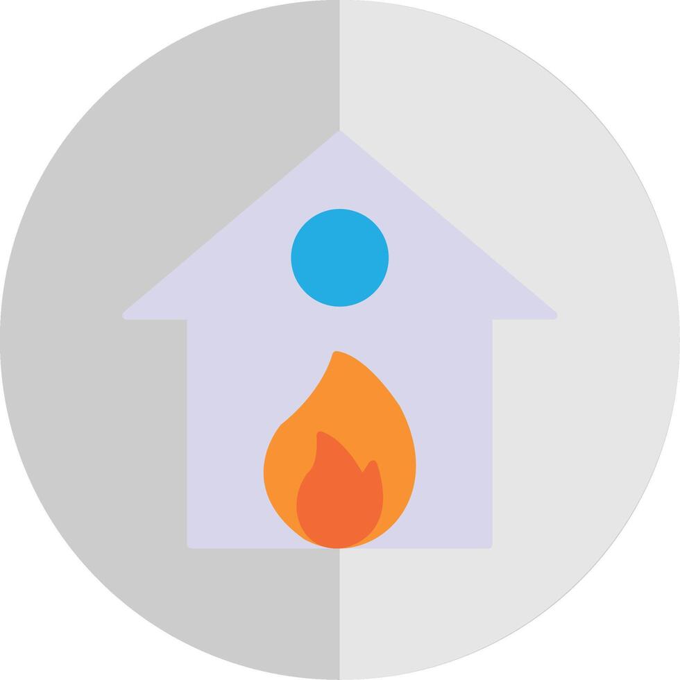 Burning House Flat Scale Icon vector