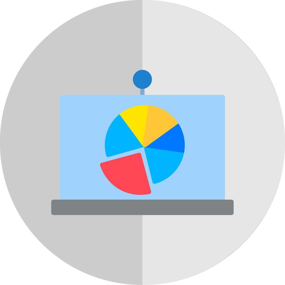 Pie Chart Flat Scale Icon vector