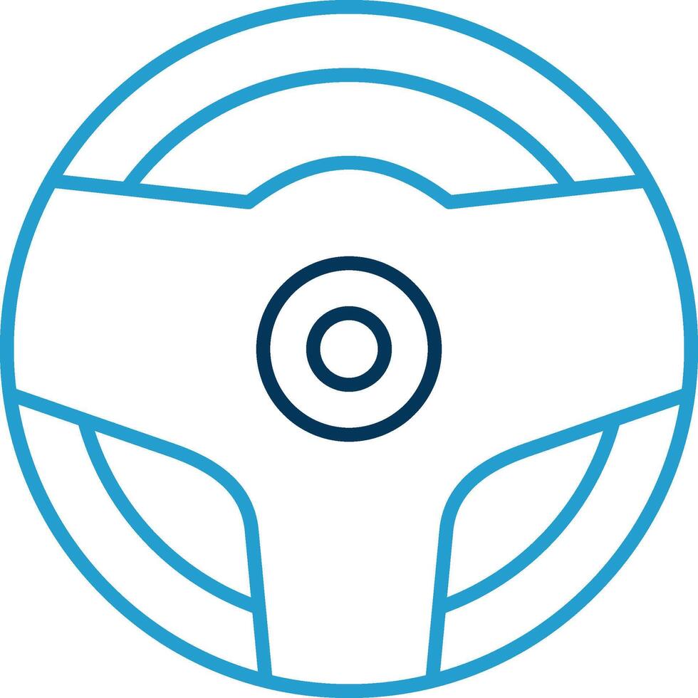 Steering Wheel Line Blue Two Color Icon vector