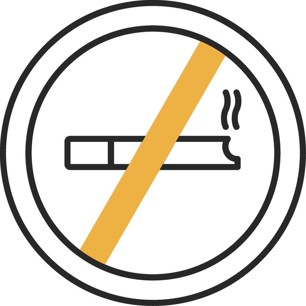 No Smoking Skined Filled Icon vector