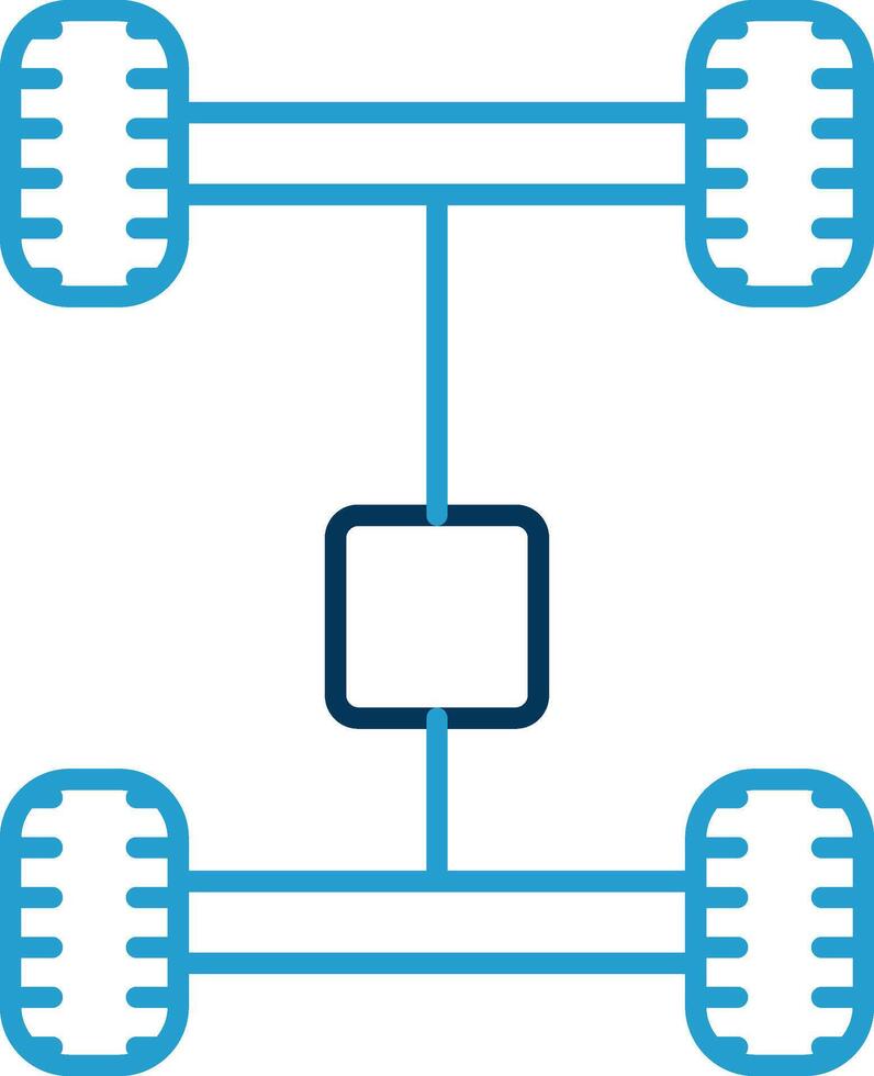 Axletree Line Blue Two Color Icon vector