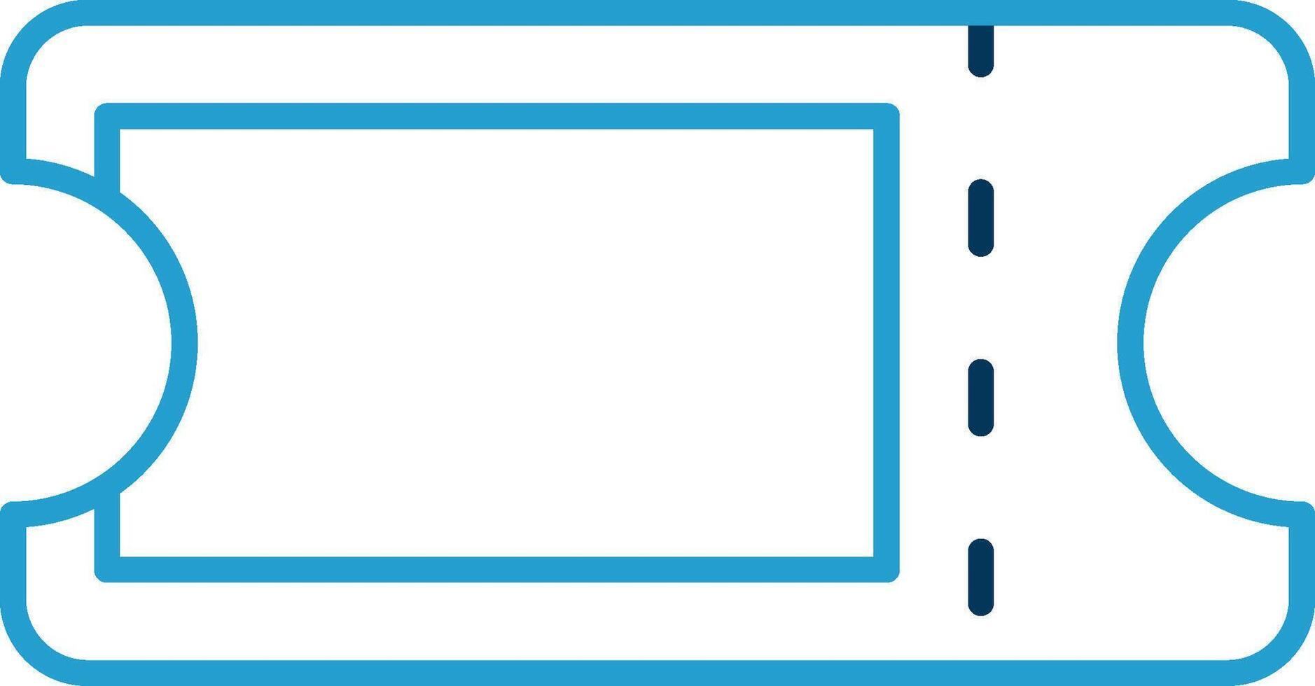 Ticket Line Blue Two Color Icon vector