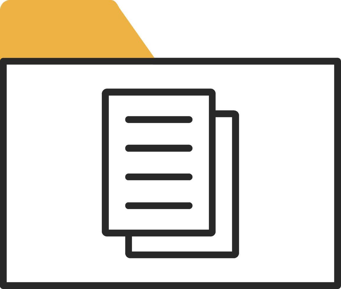 Documents Skined Filled Icon vector