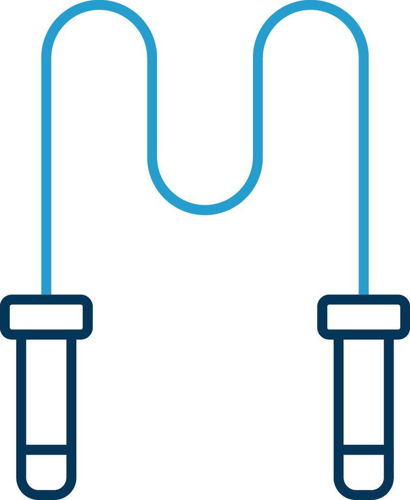 Skipping Rope Line Blue Two Color Icon vector