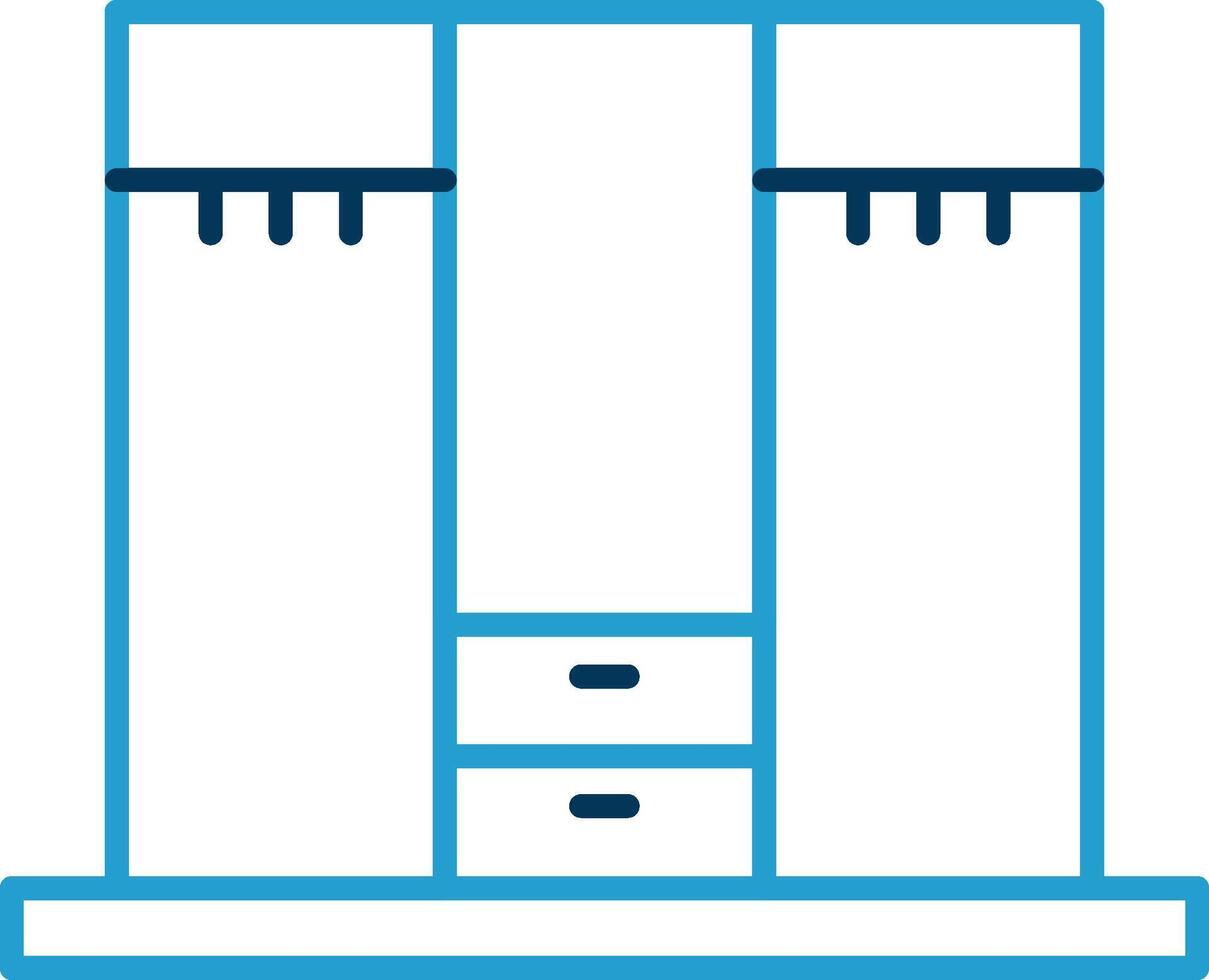 Closet Line Blue Two Color Icon vector