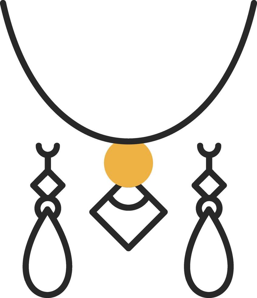 Jewelery Skined Filled Icon vector
