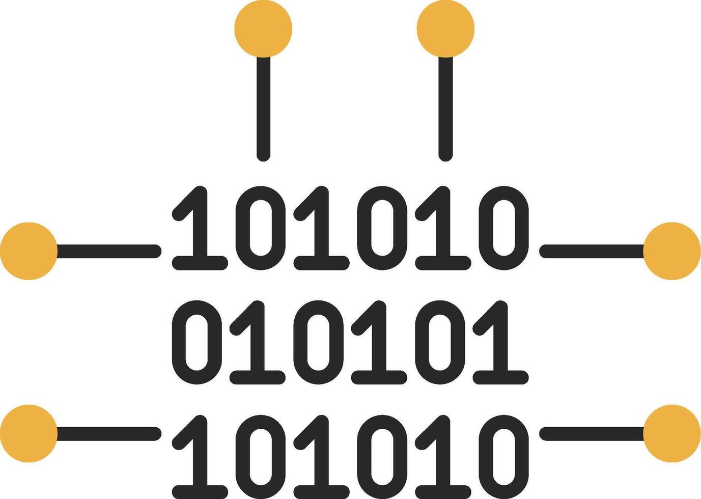 Binary Code Skined Filled Icon vector
