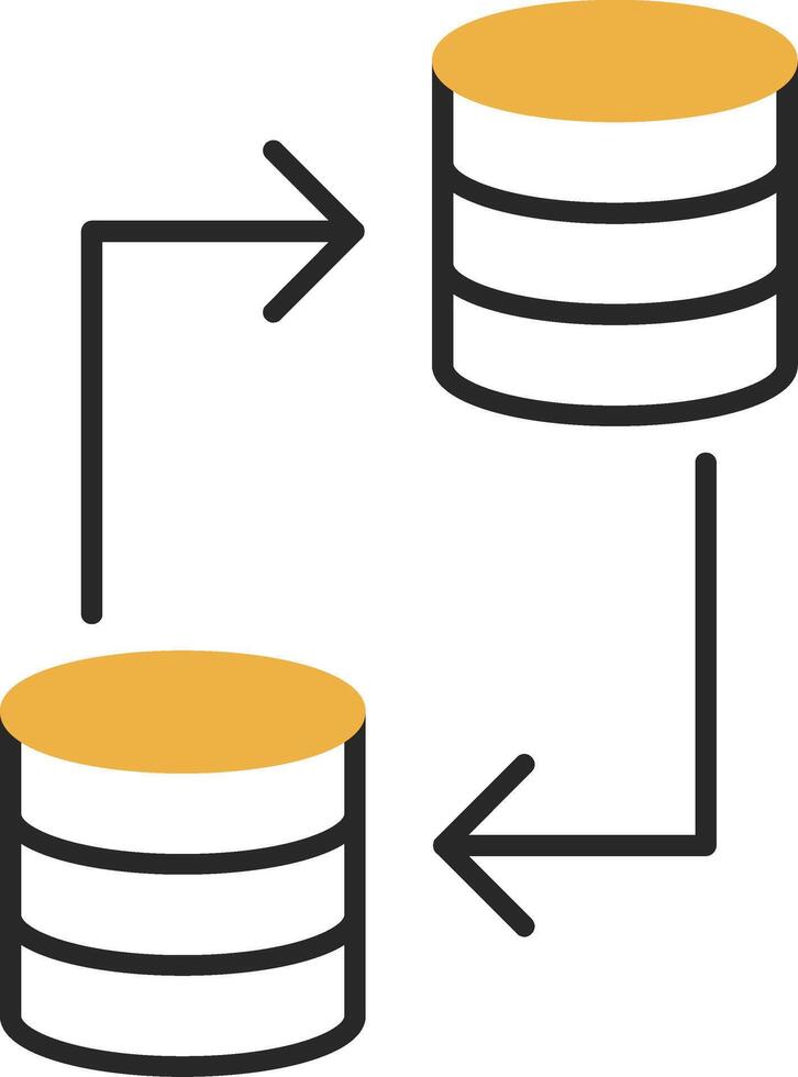 Data Transfer Skined Filled Icon vector