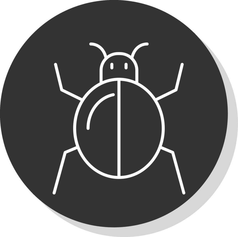 Bug Line Grey Circle Icon vector