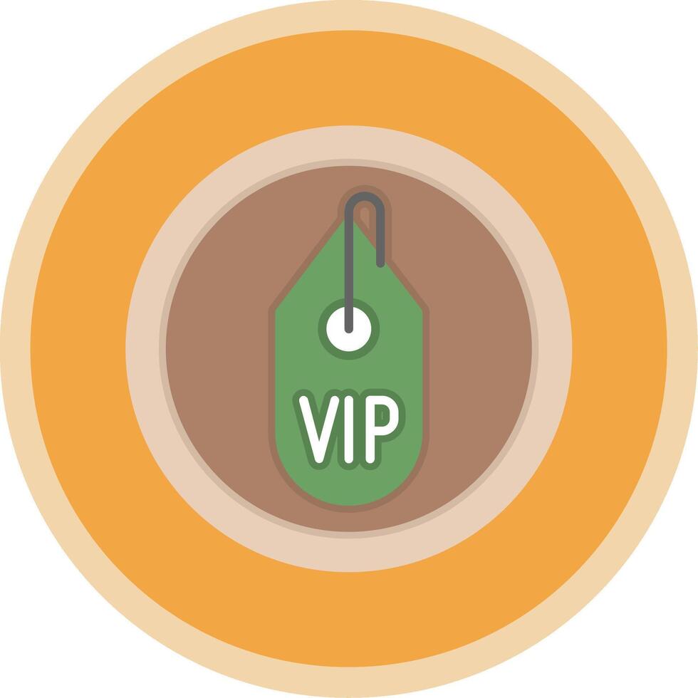 Vip Flat Multi Circle Icon vector
