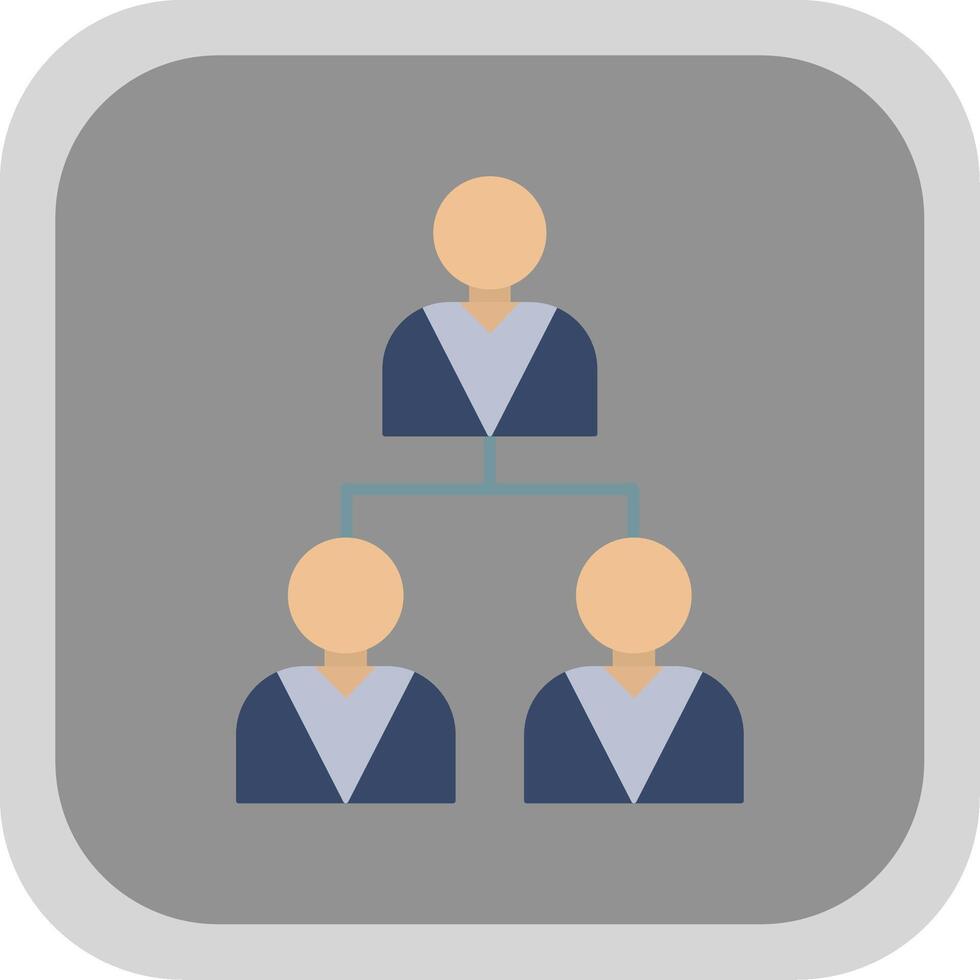 Hierarchy Flat Round Corner Icon vector