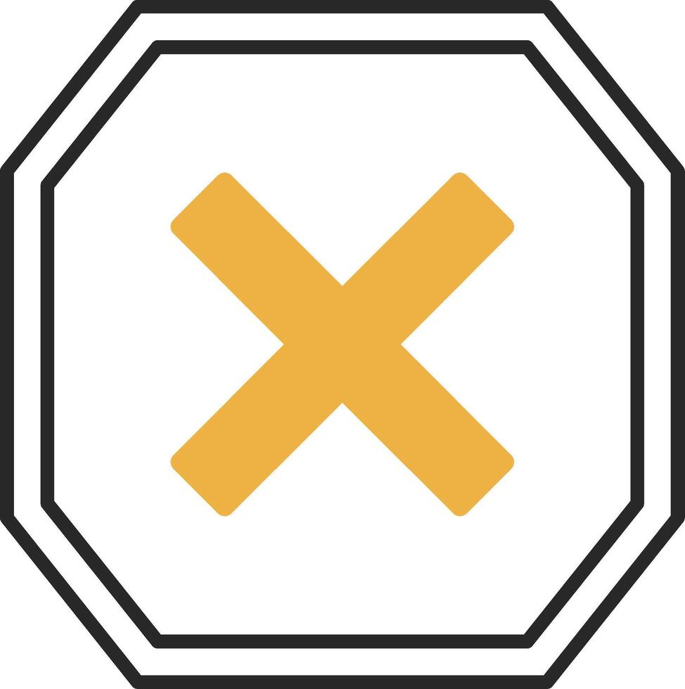 Cross Skined Filled Icon vector