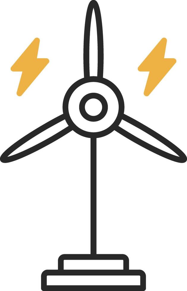 Eolic Turbine Skined Filled Icon vector