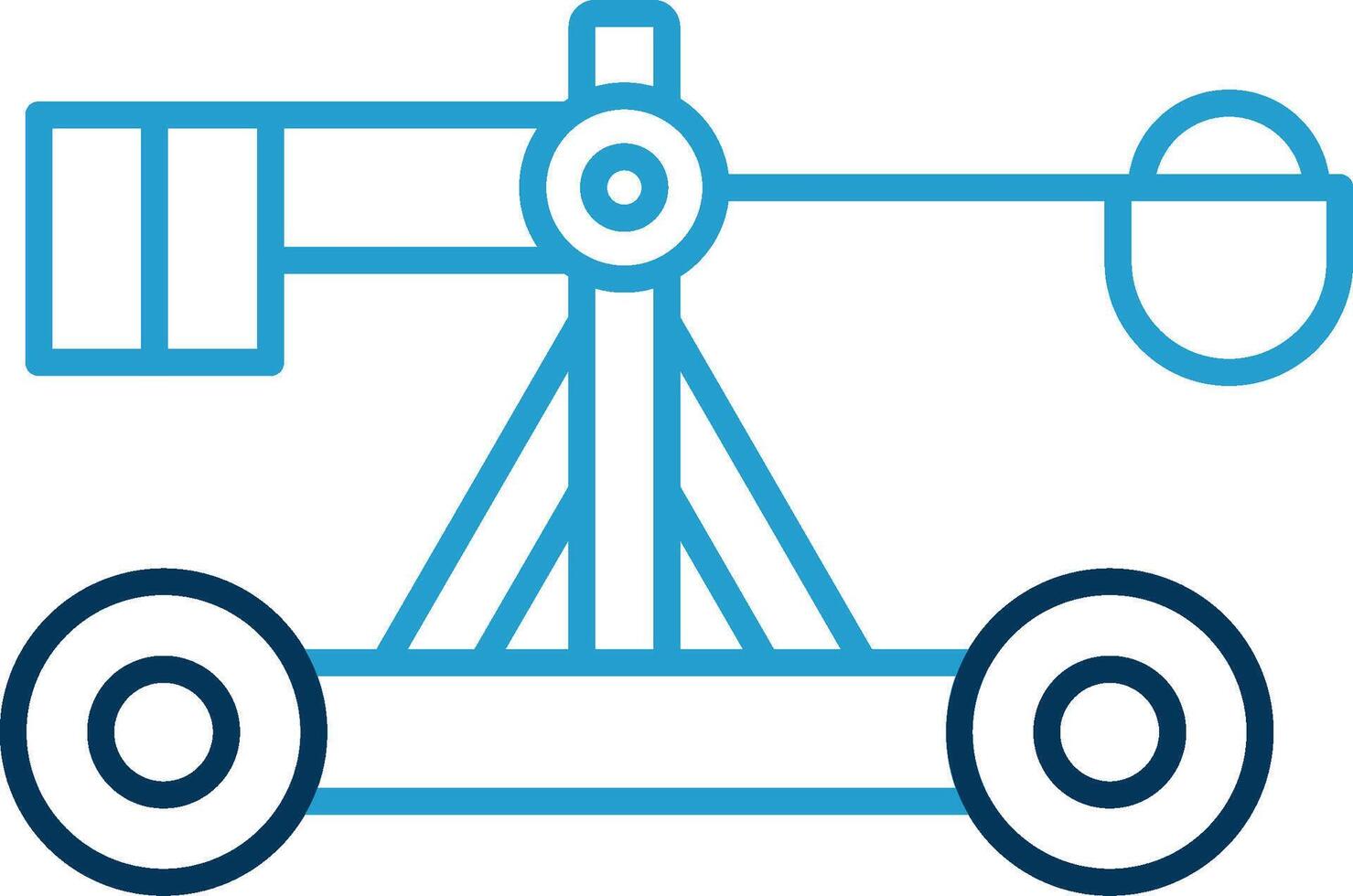 Catapult Line Blue Two Color Icon vector