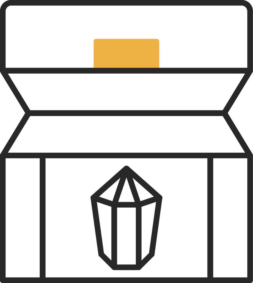 Treasure chest Skined Filled Icon vector