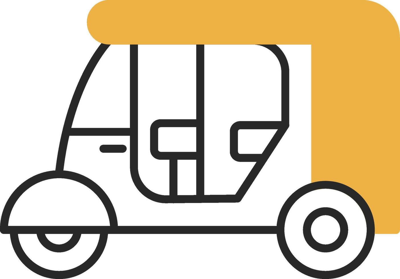 Rickshaw Skined Filled Icon vector