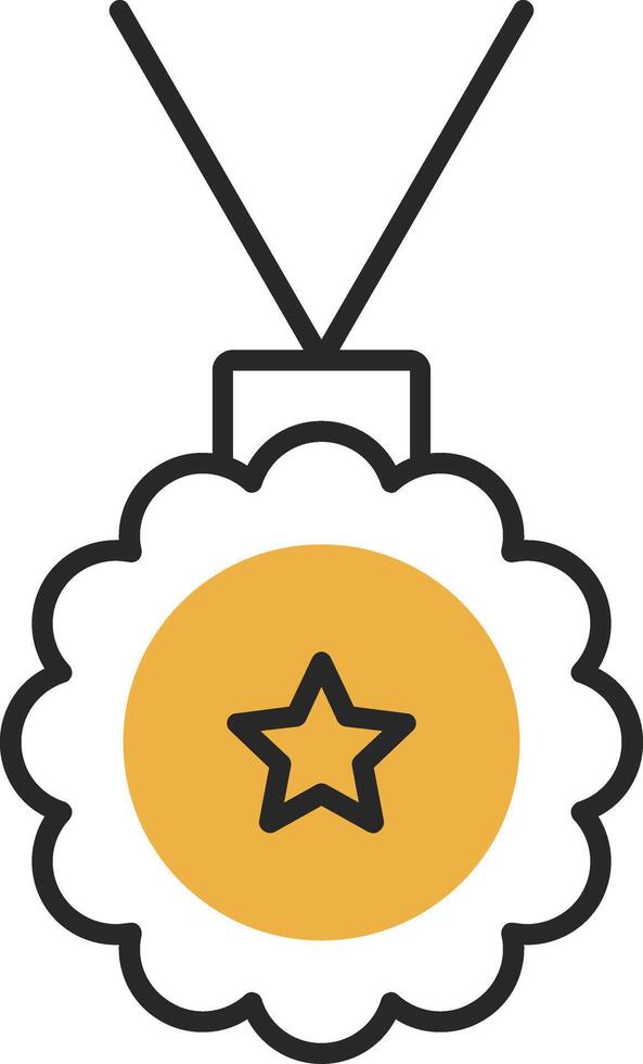 Medallion Skined Filled Icon vector