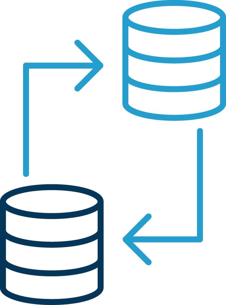 Data Transfer Line Blue Two Color Icon vector